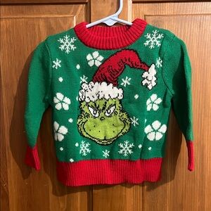 Green and Red Grinch Sweater, 12 Months